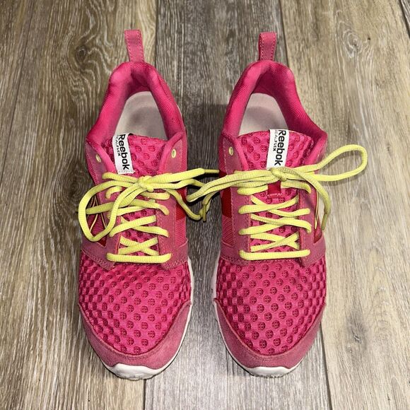 Reebok Womens US Size 7.5 Realflex Scream 2.0 V45149 Pink Yellow Running Shoes - Picture 4 of 12